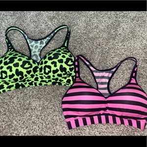 Two sports bras, barley worn.